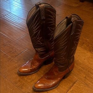Dan Post Two-Tone Leather Cowboy Boots